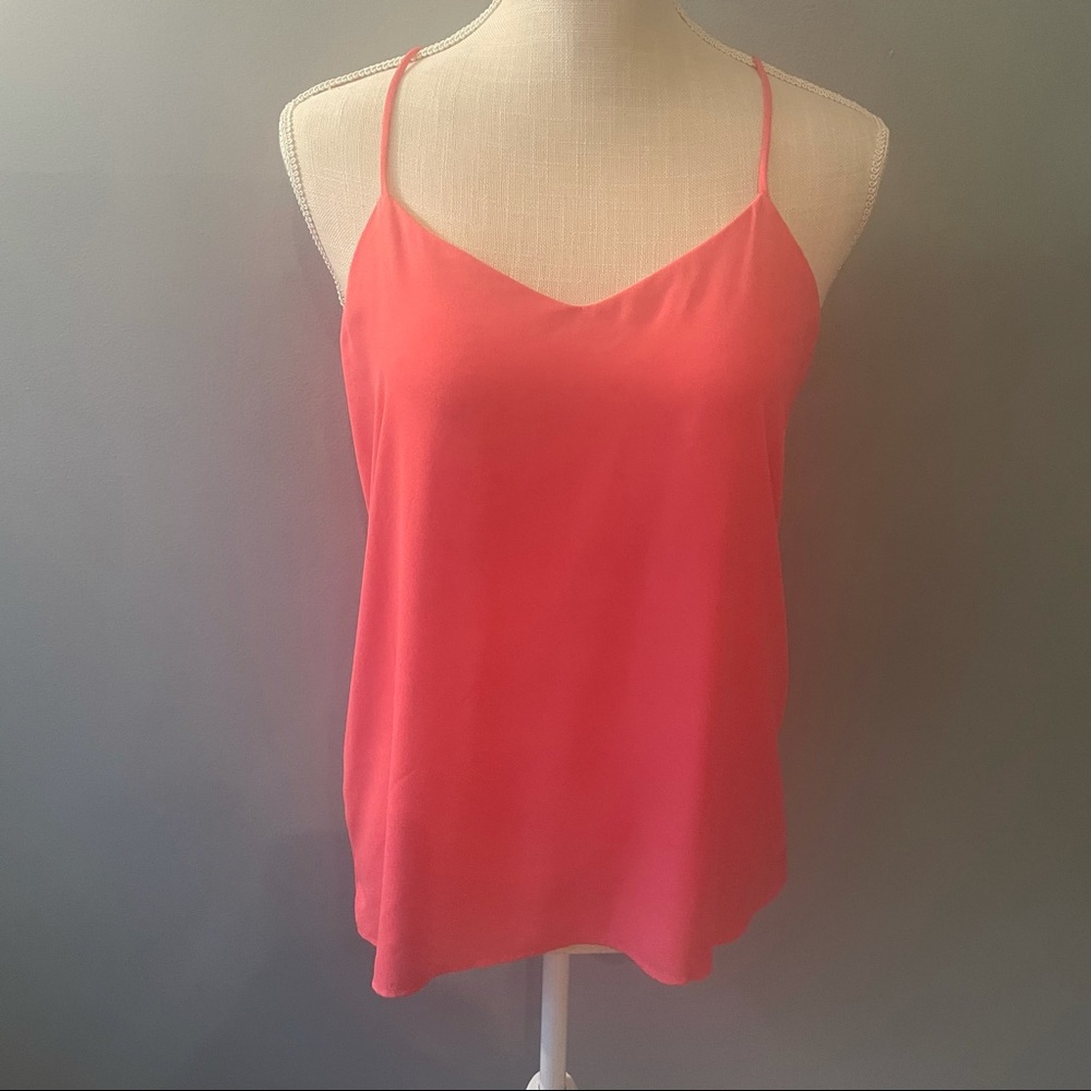 Express Coral V-Neck Sleeveless Blouse, Size Small